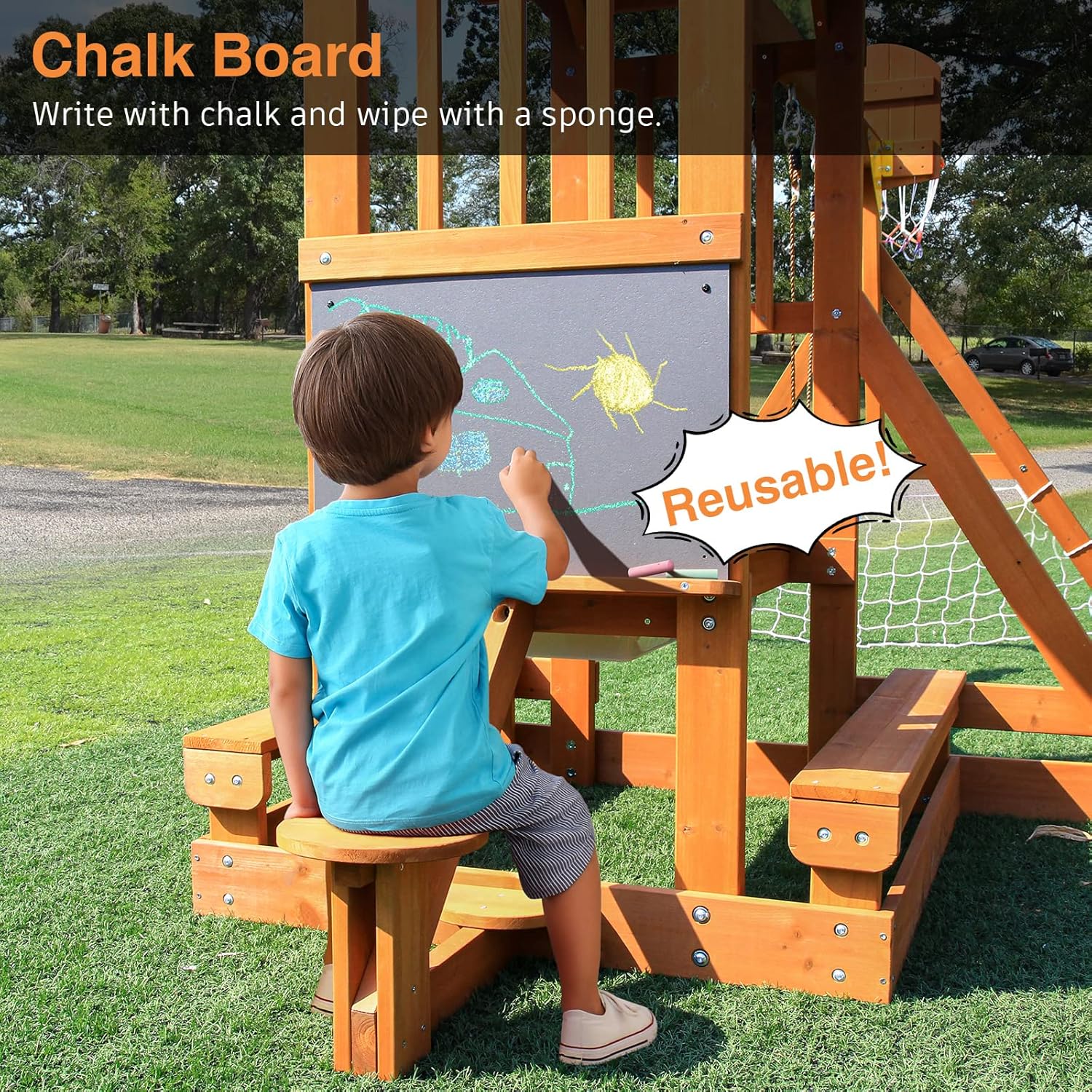 6-in-1 Wooden Playground Plays – обзор и цена Kids Outdoor Wooden Playset