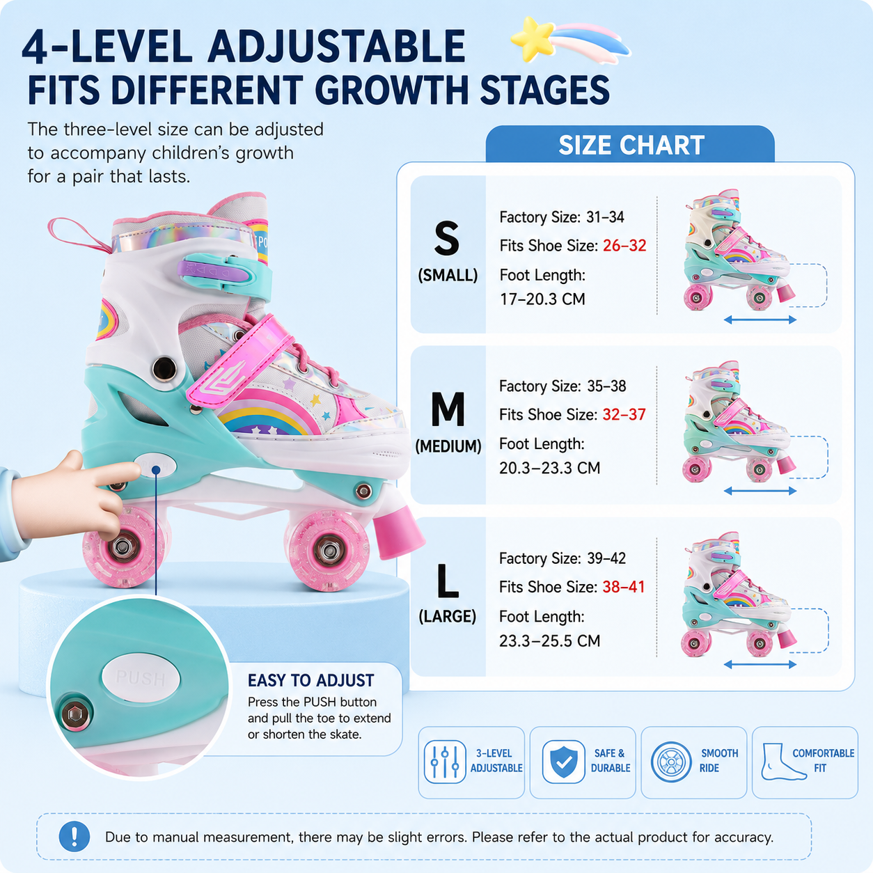 Kids Adjustable Roller Skates  – обзор и цена Kids Outdoor Quad