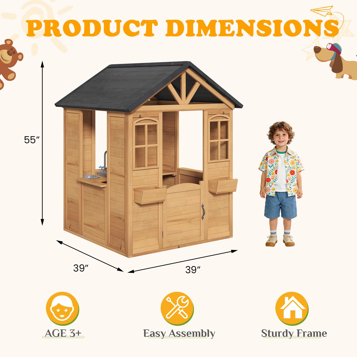 Wooden Kids Playhouse Outdoor  – обзор и цена Kids Outdoor Sink