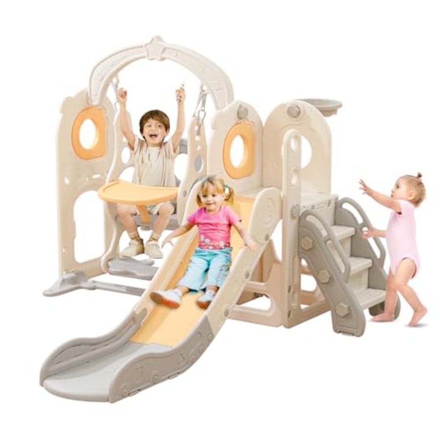 Freestanding Toddler Slide wit – обзор и цена Kids Outdoor Swing And Slide