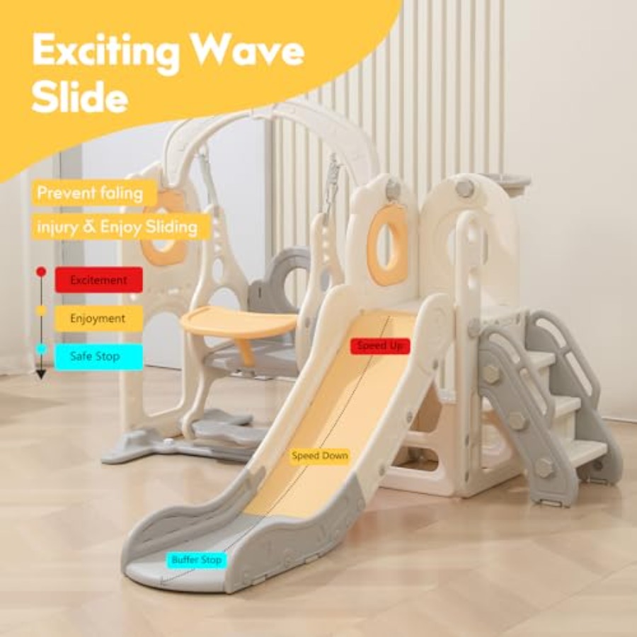 Freestanding Toddler Slide wit – обзор и цена Kids Outdoor Swing And Slide