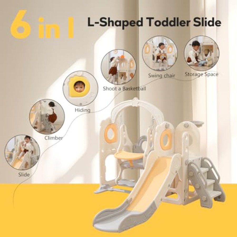 Freestanding Toddler Slide wit – обзор и цена Kids Outdoor Swing And Slide