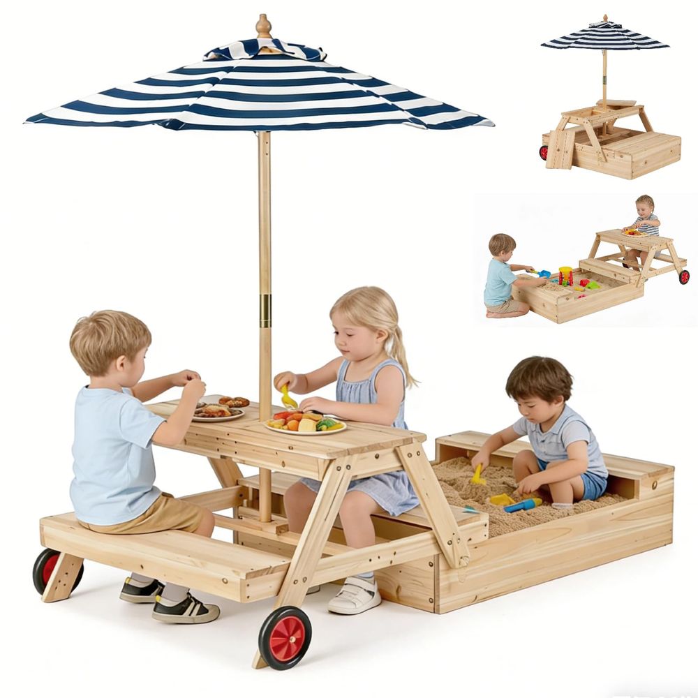 Kids Picnic Table with Sandbox – обзор и цена Kids Outdoor Chair And Table