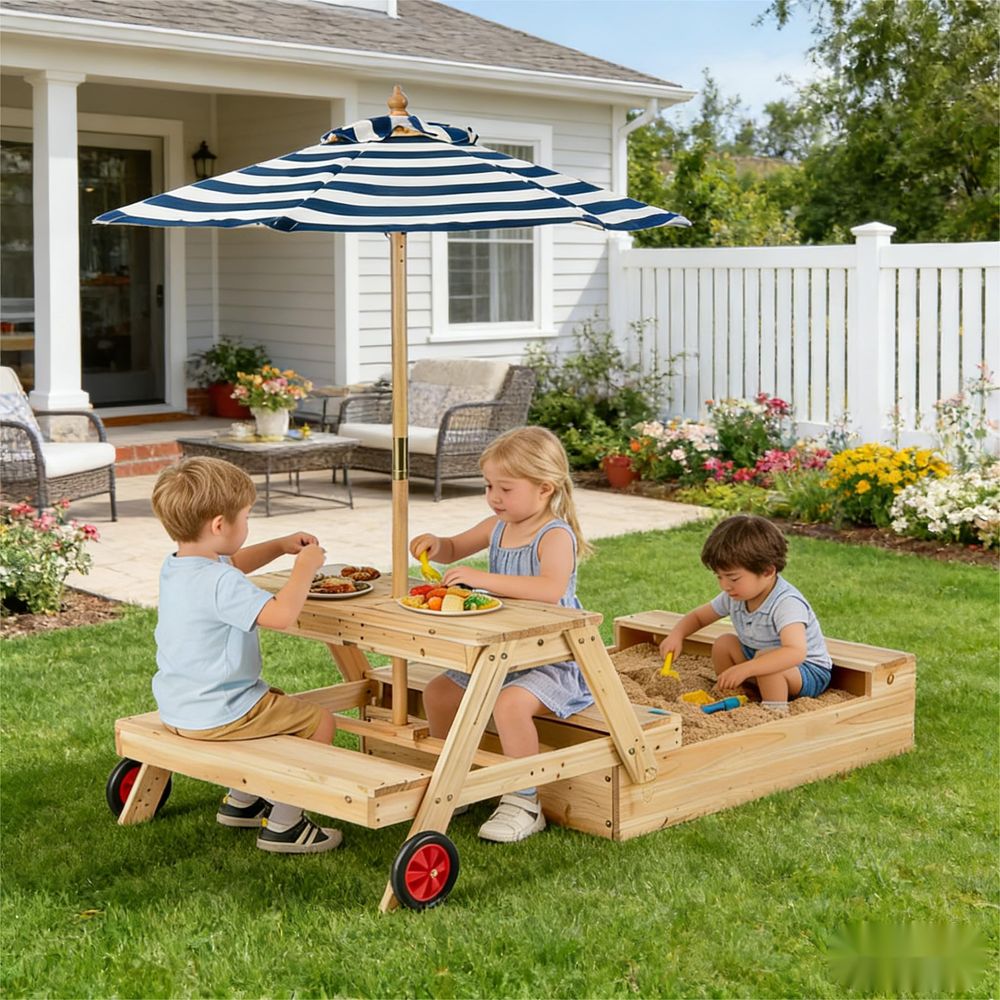 Kids Picnic Table with Sandbox – обзор и цена Kids Outdoor Chair And Table