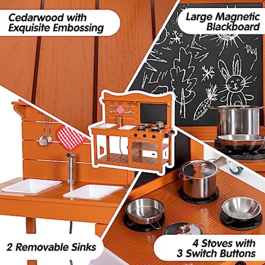Outdoor wooden mud kitchen pla – обзор и цена Kids Outdoor Wooden Playset