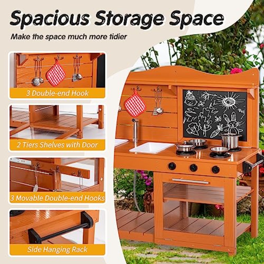 Outdoor wooden mud kitchen pla – обзор и цена Kids Outdoor Wooden Playset