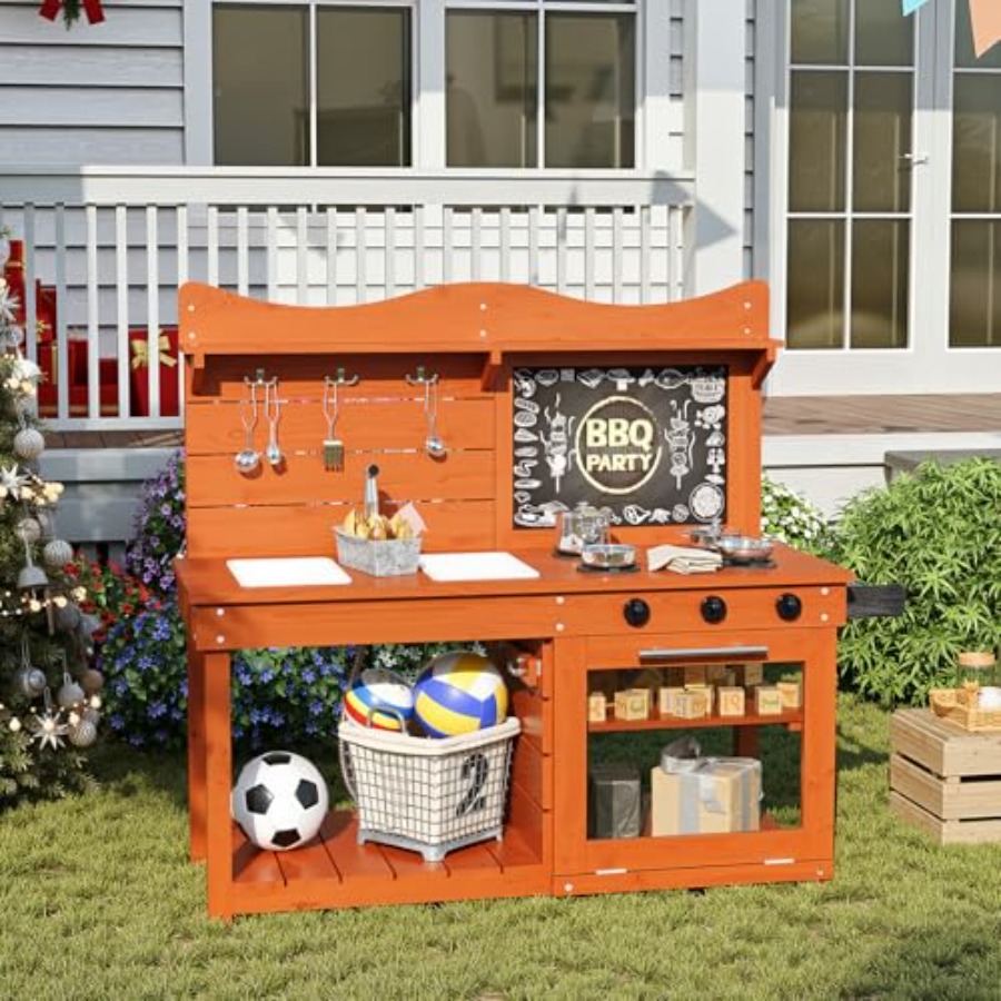 Outdoor wooden mud kitchen pla – обзор и цена Kids Outdoor Wooden Playset