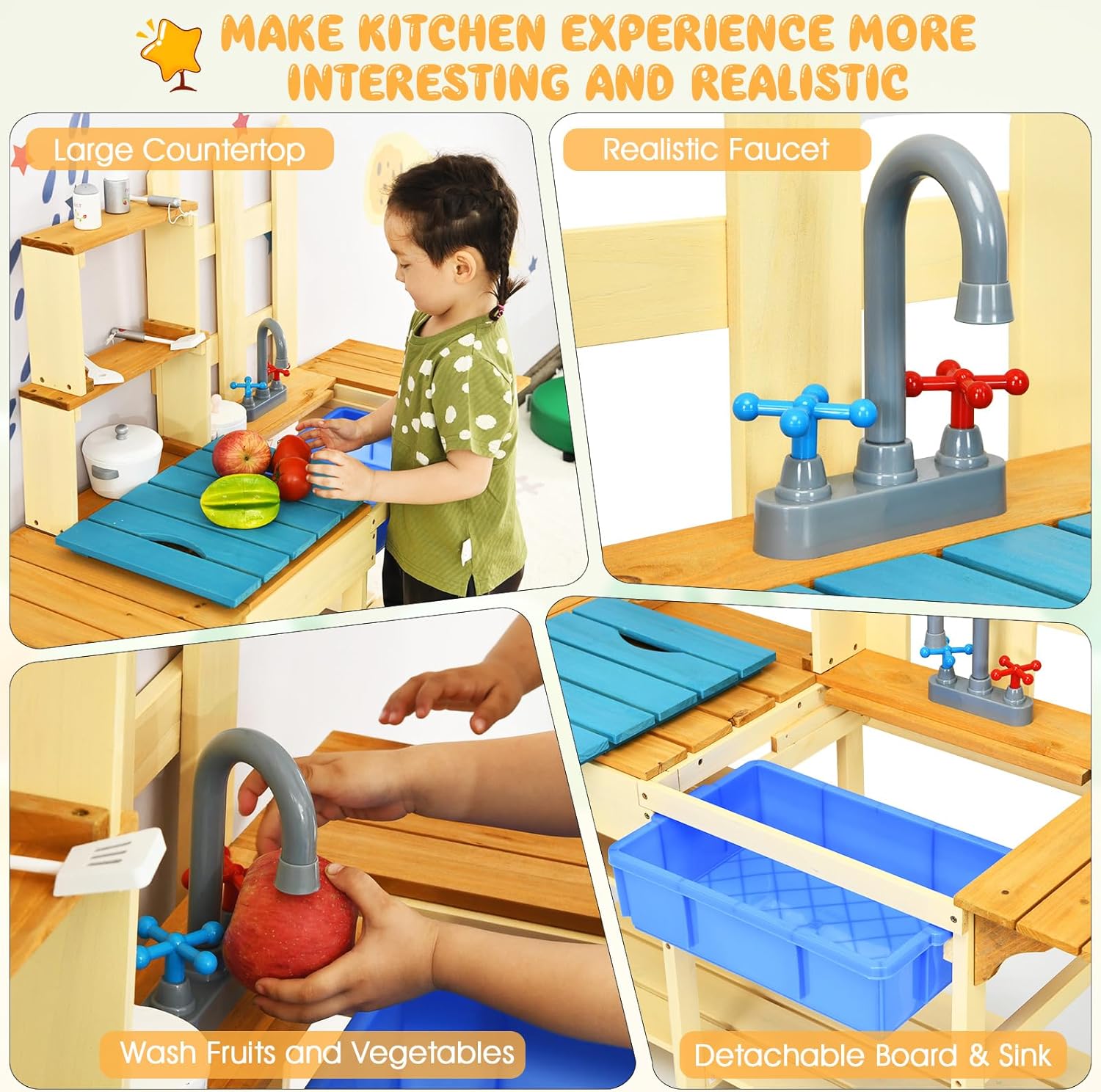 Kids Mud Kitchen Playset, Indo – обзор и цена Kids Outdoor Wooden Playset