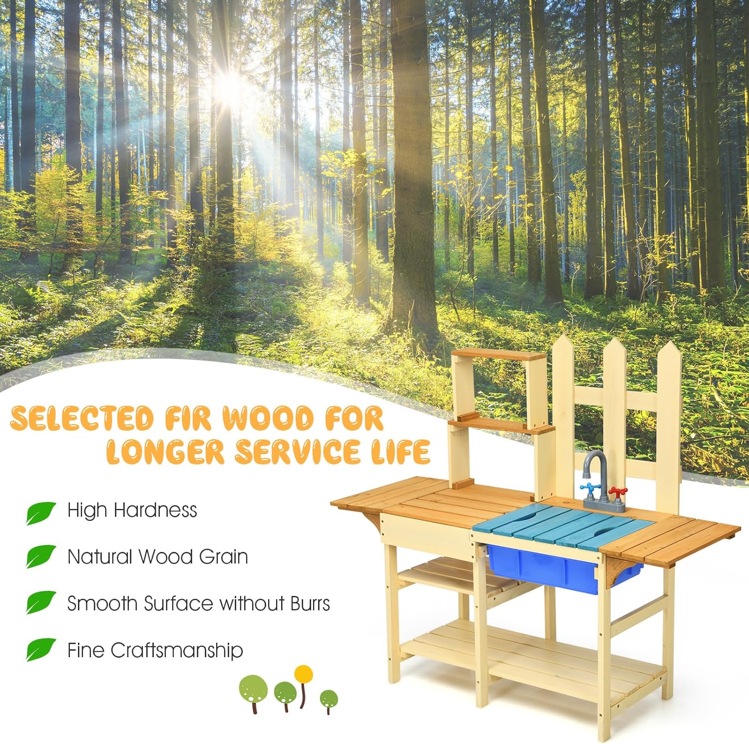 Kids Mud Kitchen Playset, Indo – обзор и цена Kids Outdoor Wooden Playset