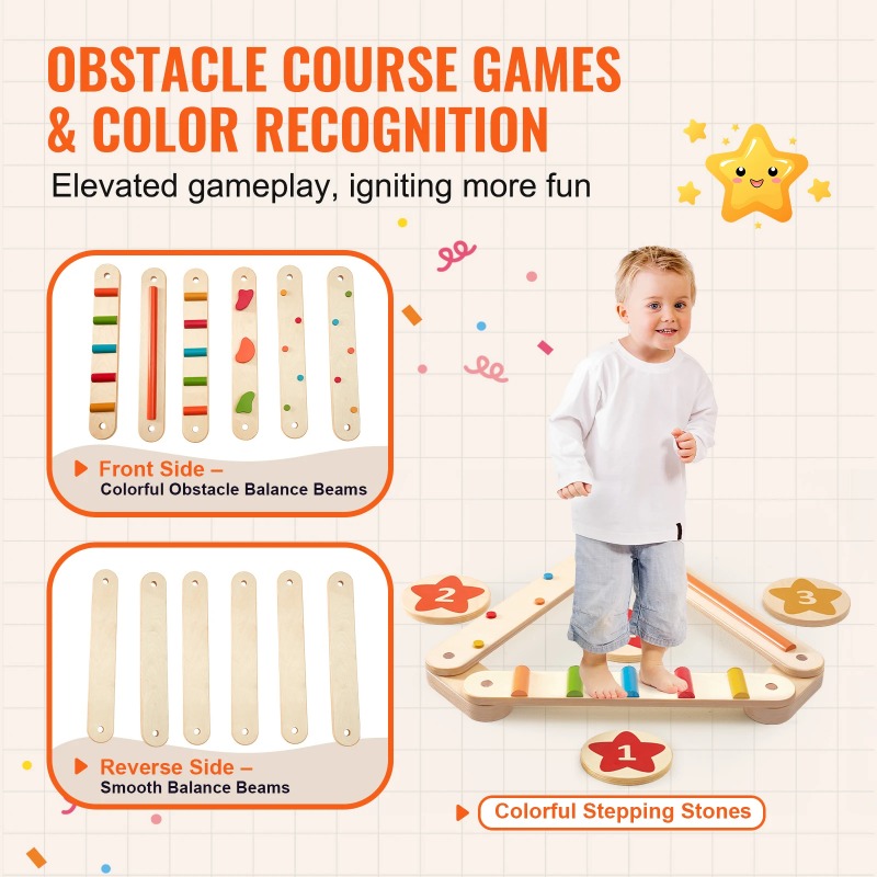 6 PCS Balance Beam Stepping St – обзор и цена Kids Outdoor Balance Beam