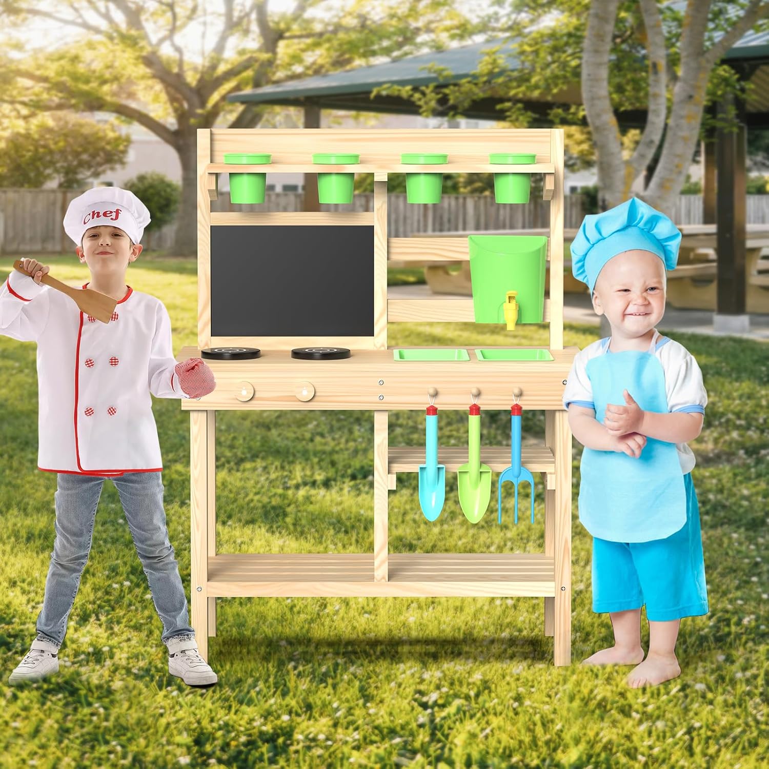 Cedar Wood Outdoor Play Kitche – обзор и цена Kids Outdoor Chalkboard