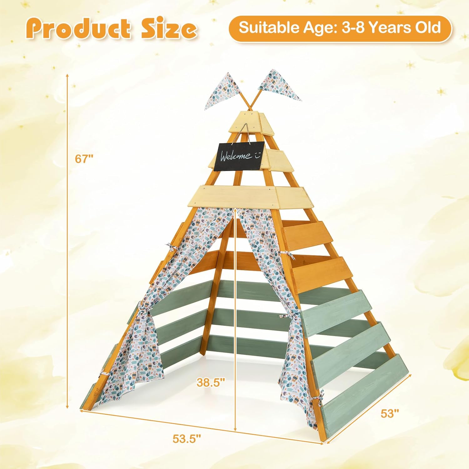 Teepee Tent for Kids, Large Ki – обзор и цена Kids Outdoor Chalkboard