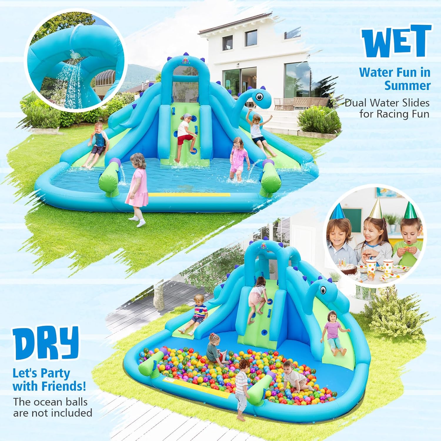 Inflatable Water Slide, Dinosa – обзор и цена Kids Outdoor Climbing Wall