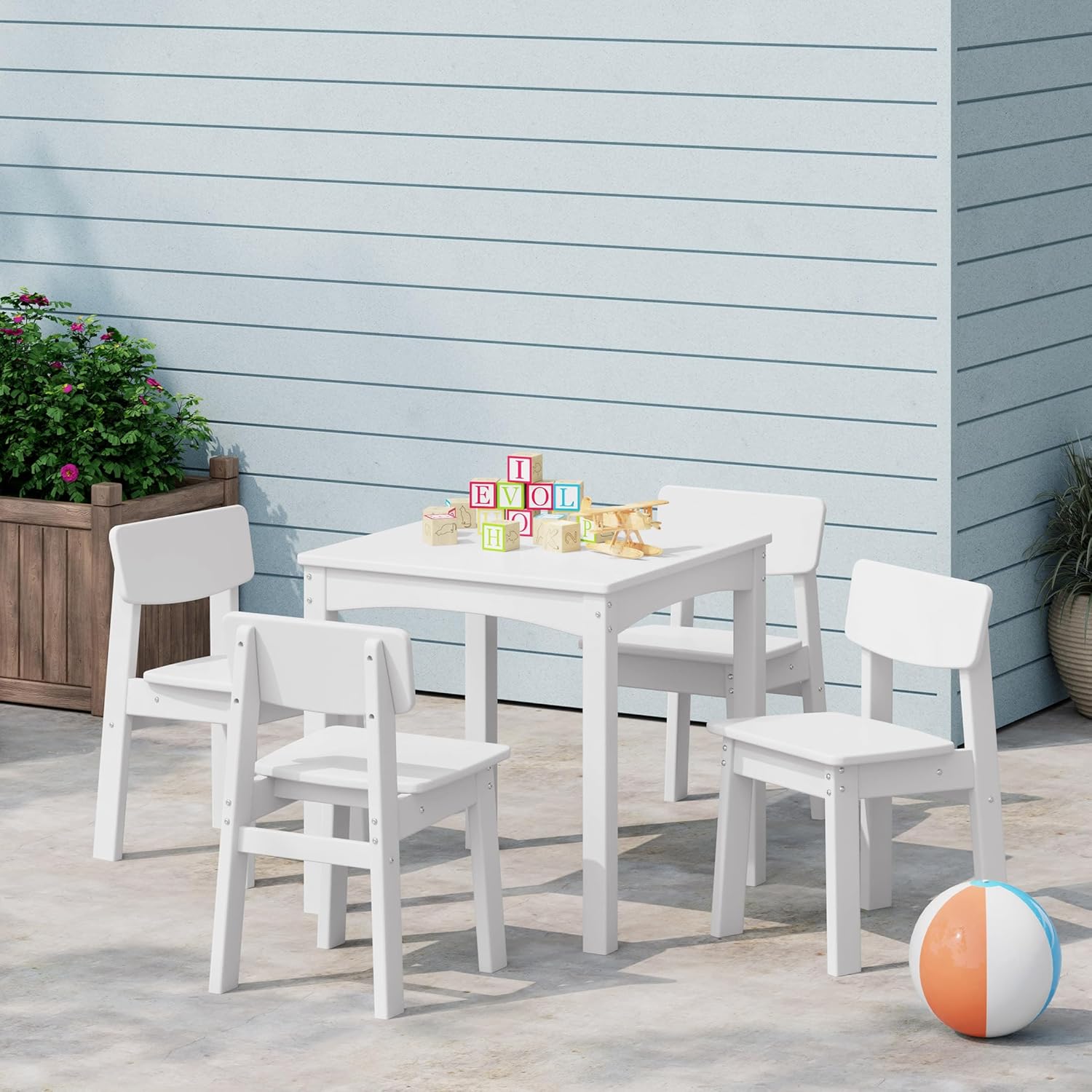Kids 5-Piece HDPE Dining Table – обзор и цена Kids Outdoor Dining Set