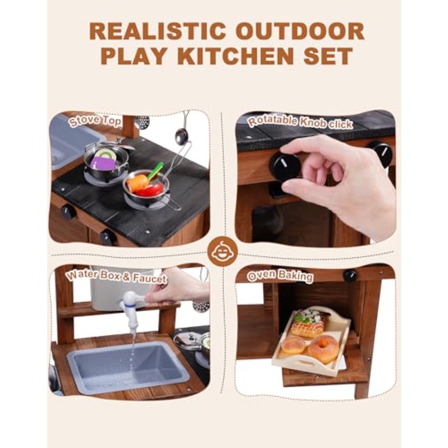 Outdoor mud kitchen for kids w – обзор и цена Kids Outdoor Wooden Playset