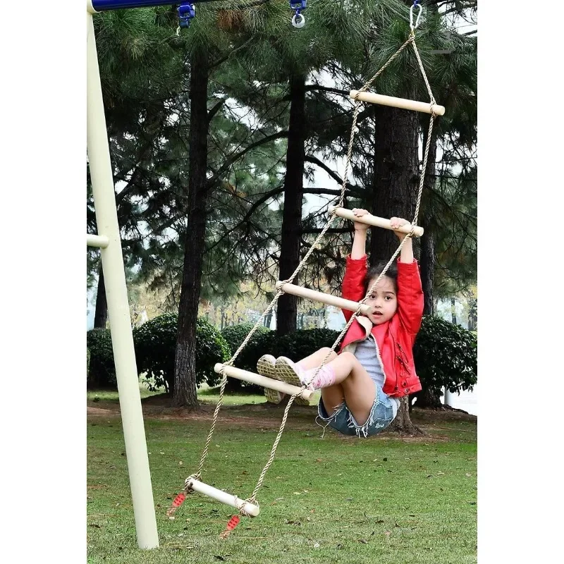Children Climbing Rope Ladder  – обзор и цена Kids Outdoor Swing And Slide