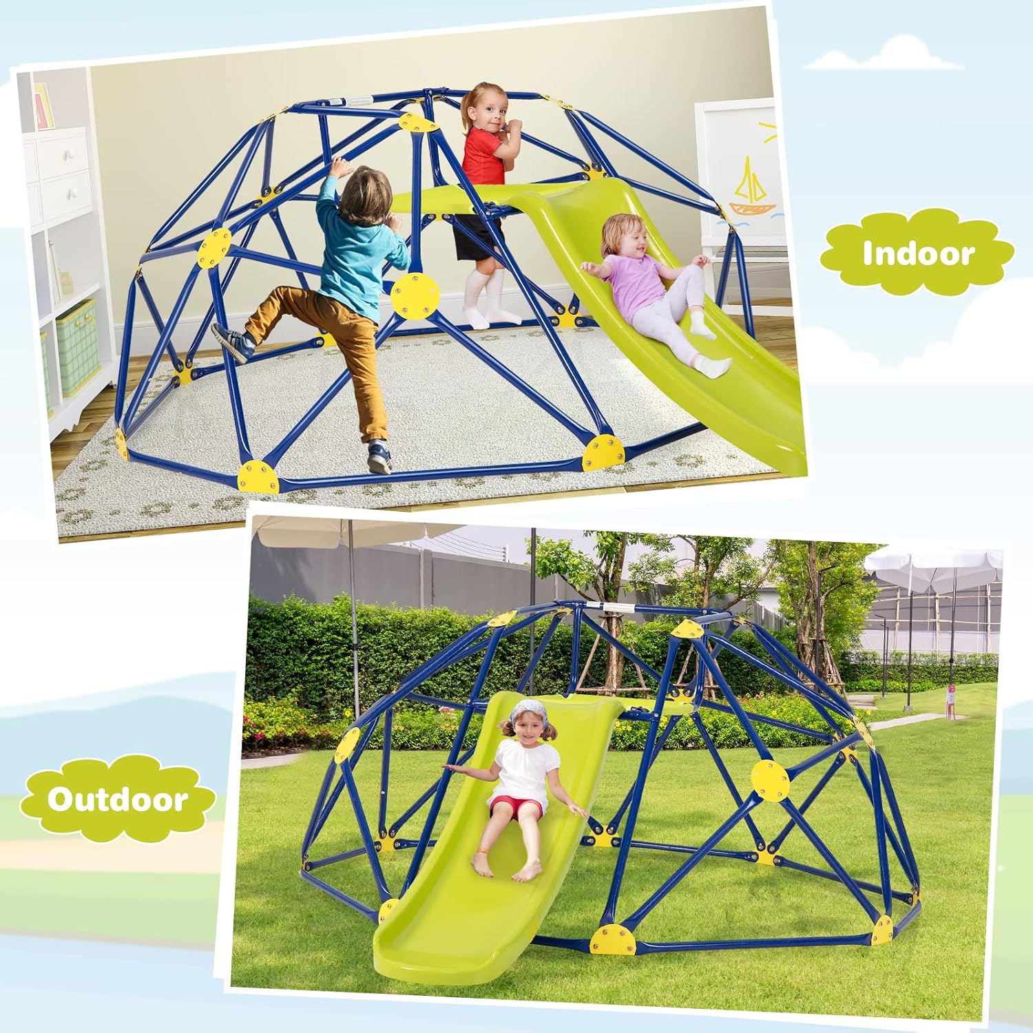 Costzon Climbing Dome with Sli – обзор и цена Kids Outdoor Jungle Gym Dome