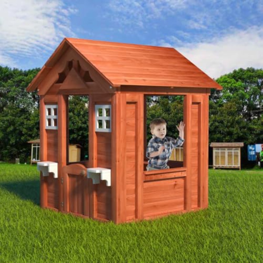 Outdoor kids playhouse for bac – обзор и цена Kids Outdoor Wooden Playhouse