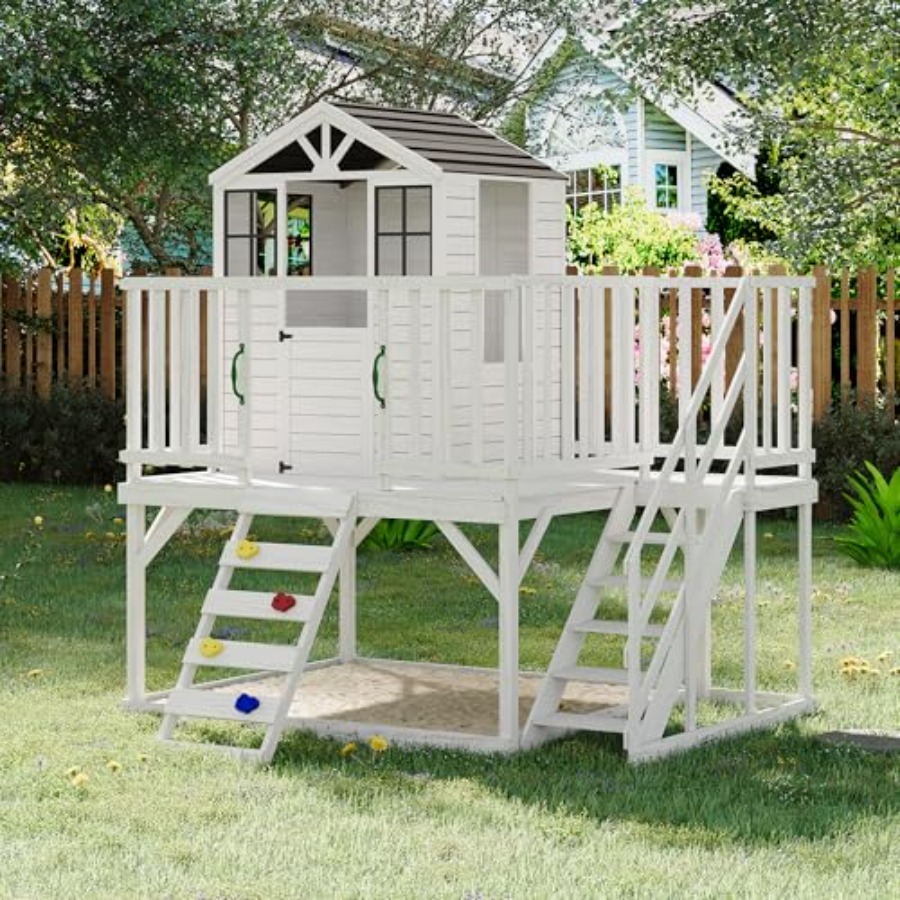 Outdoor wooden playhouse for k – обзор и цена Kids Outdoor Climbing Wall