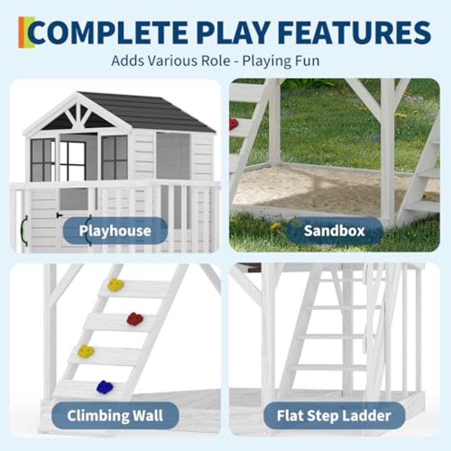 Outdoor wooden playhouse for k – обзор и цена Kids Outdoor Climbing Wall
