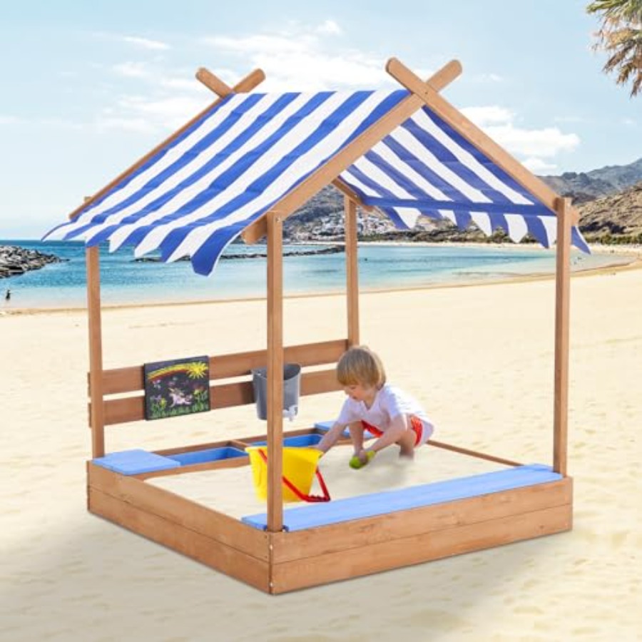 Backyard sandbox with roof for – обзор и цена Kids Outdoor Sink