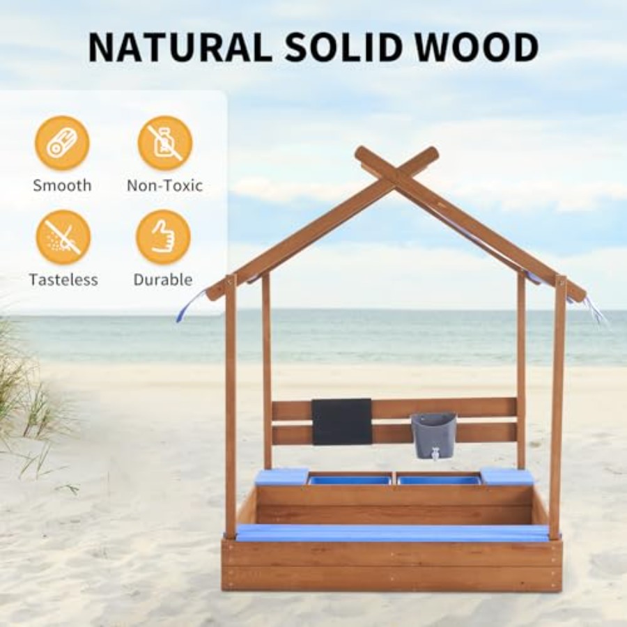 Backyard sandbox with roof for – обзор и цена Kids Outdoor Sink