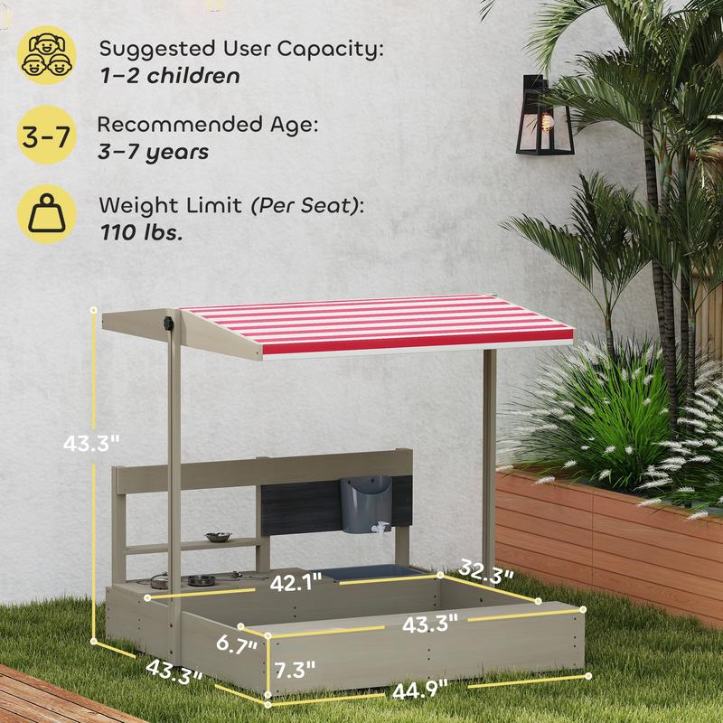 Outsunny Kids Sandbox with Hei – обзор и цена Kids Outdoor Wooden Playset