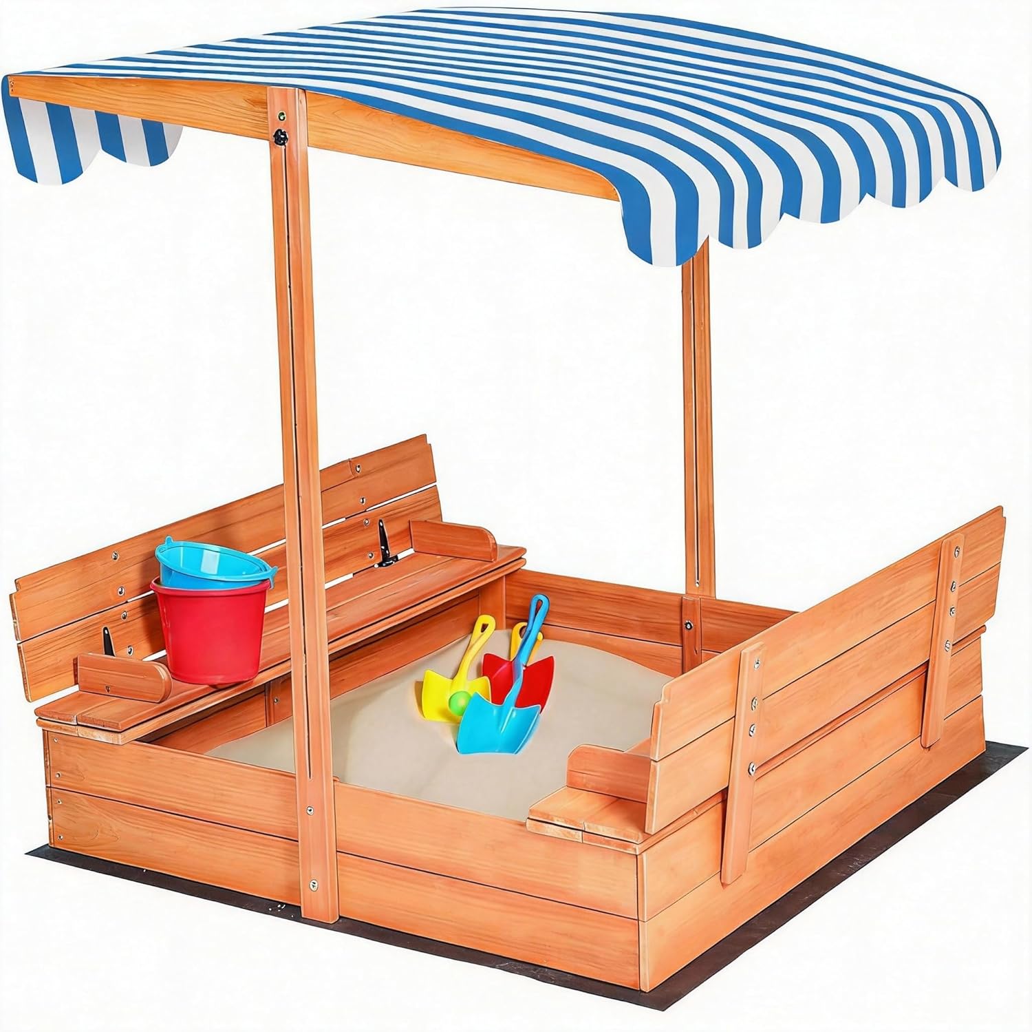 Kids Wooden Sandbox with Cover – обзор и цена Kids Outdoor Wooden Playset