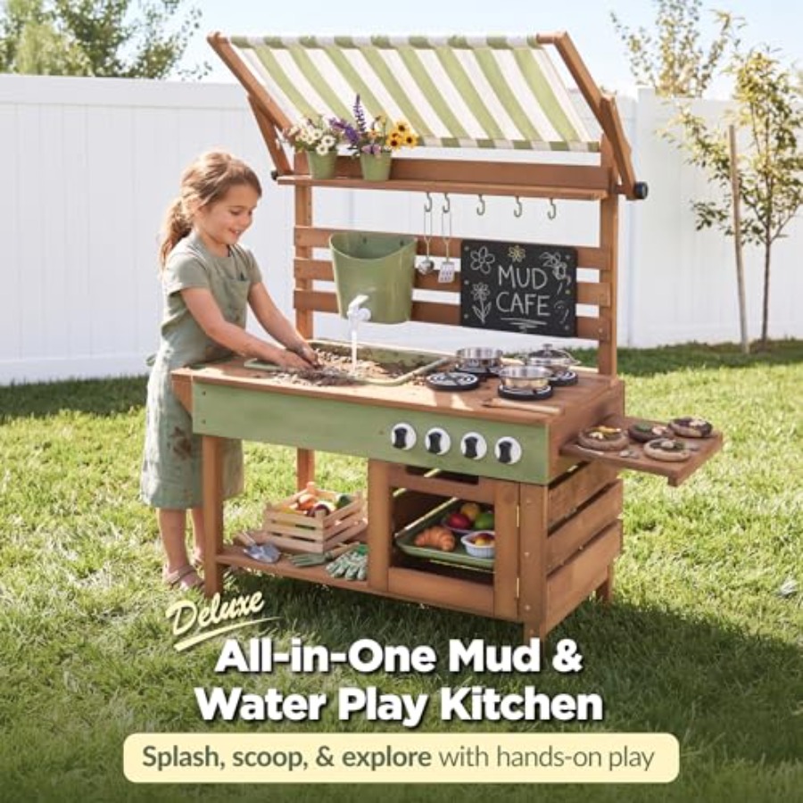 Outdoor mud kitchen for kids:  – обзор и цена Kids Outdoor Wooden Playset