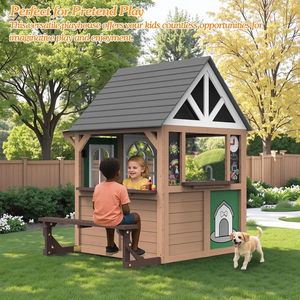 Seizeen Outdoor Play House or  – обзор и цена Kids Outdoor Wooden Playhouse