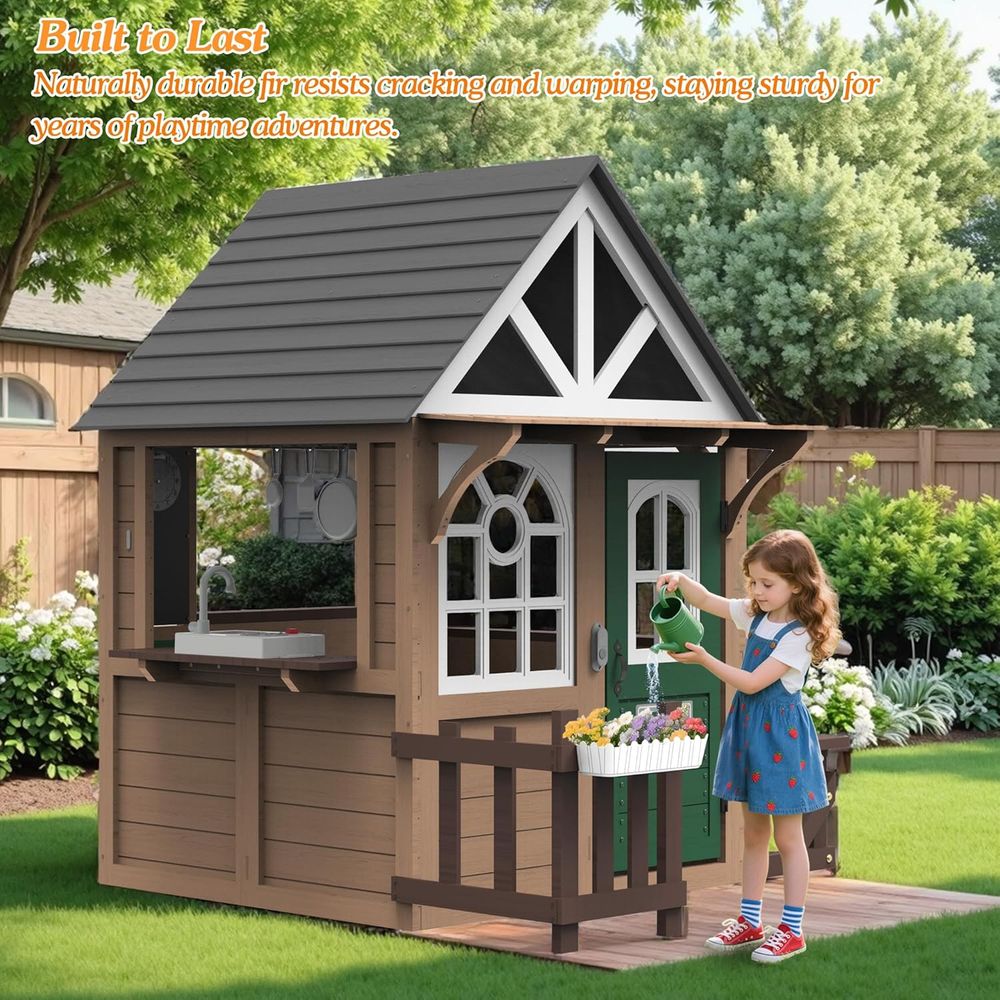 Seizeen Outdoor Play House or  – обзор и цена Kids Outdoor Wooden Playhouse