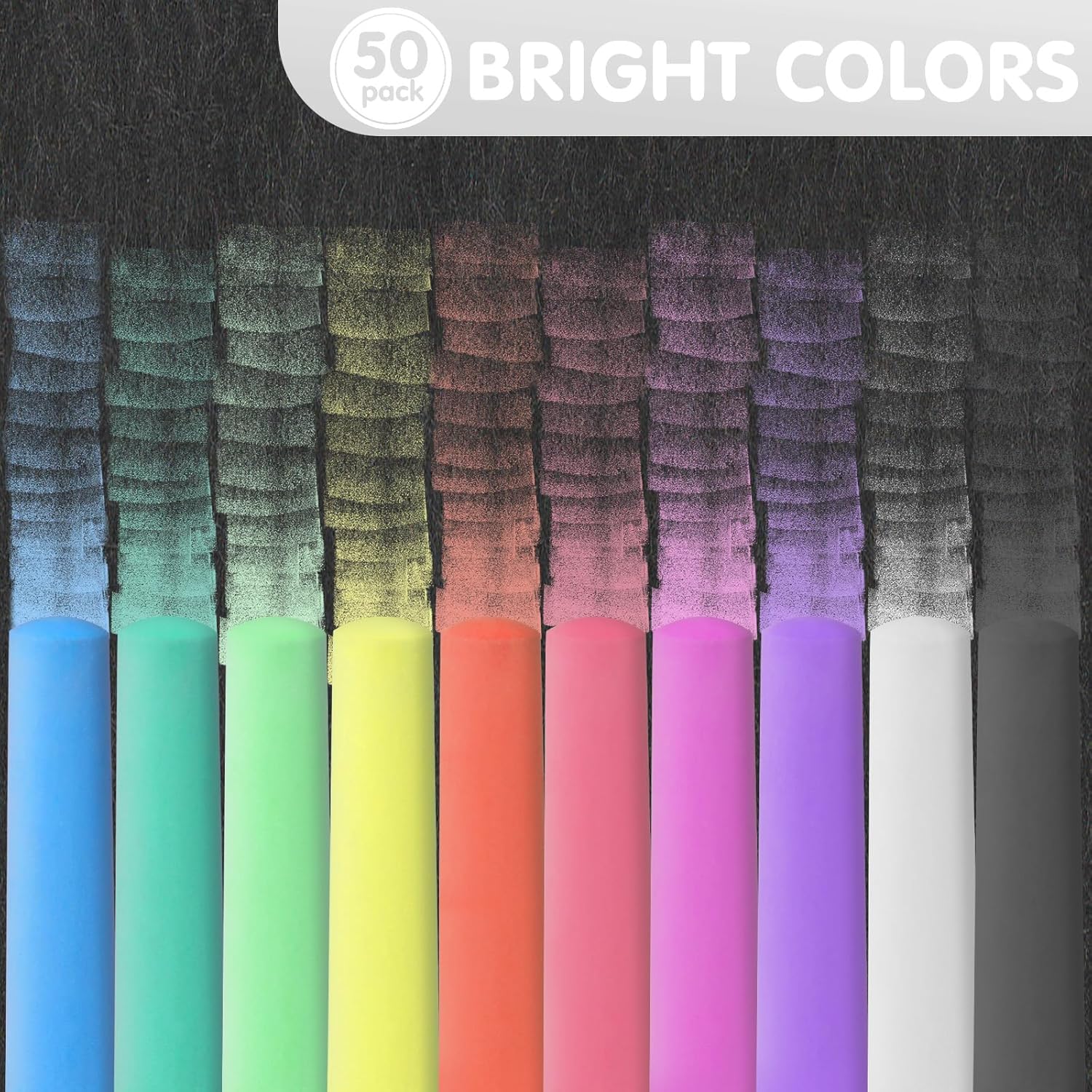 50 Pack White Sidewalk Chalks  – обзор и цена Kids Outdoor Chalkboard