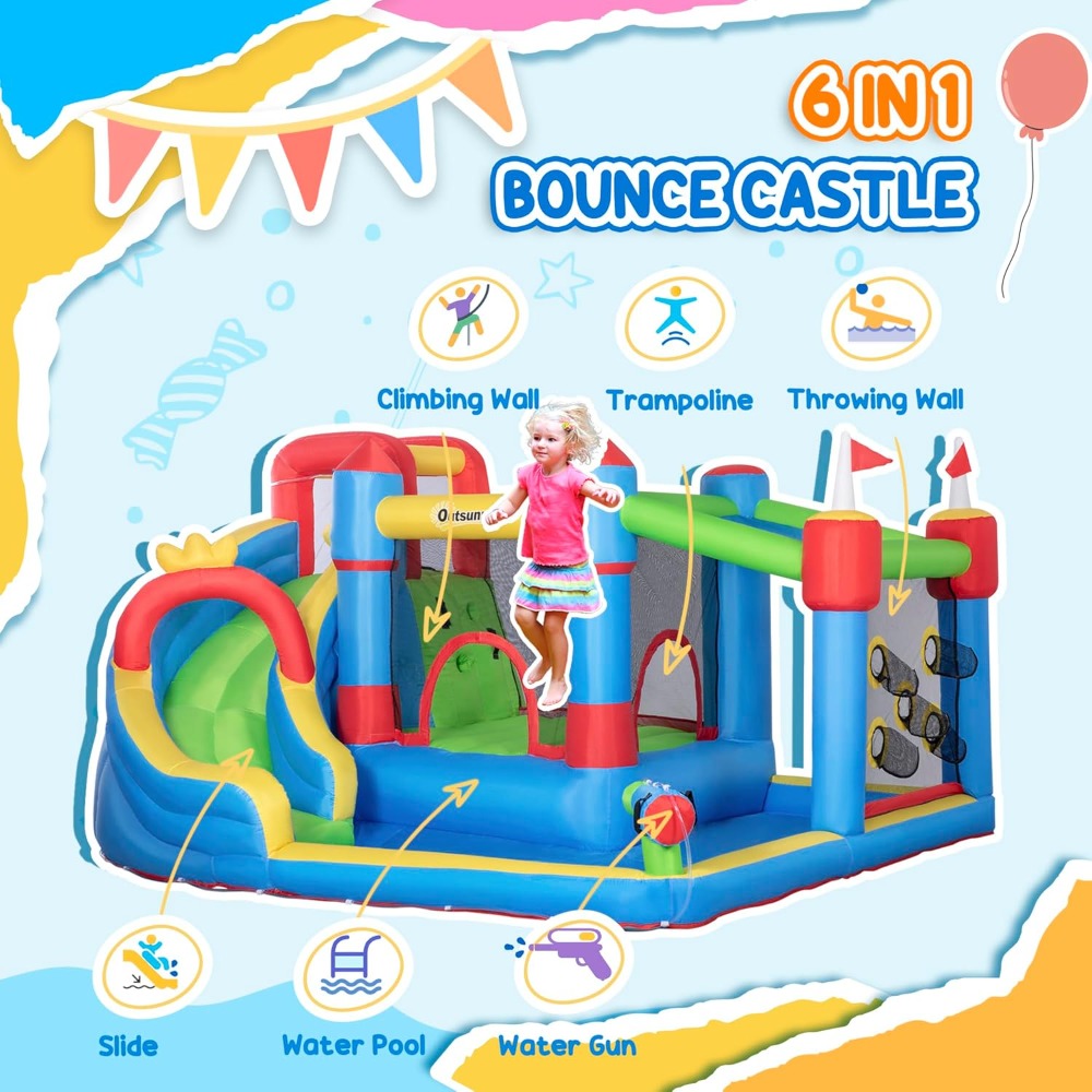 Inflatable Water Slide with Sp – обзор и цена Kids Outdoor Climbing Wall