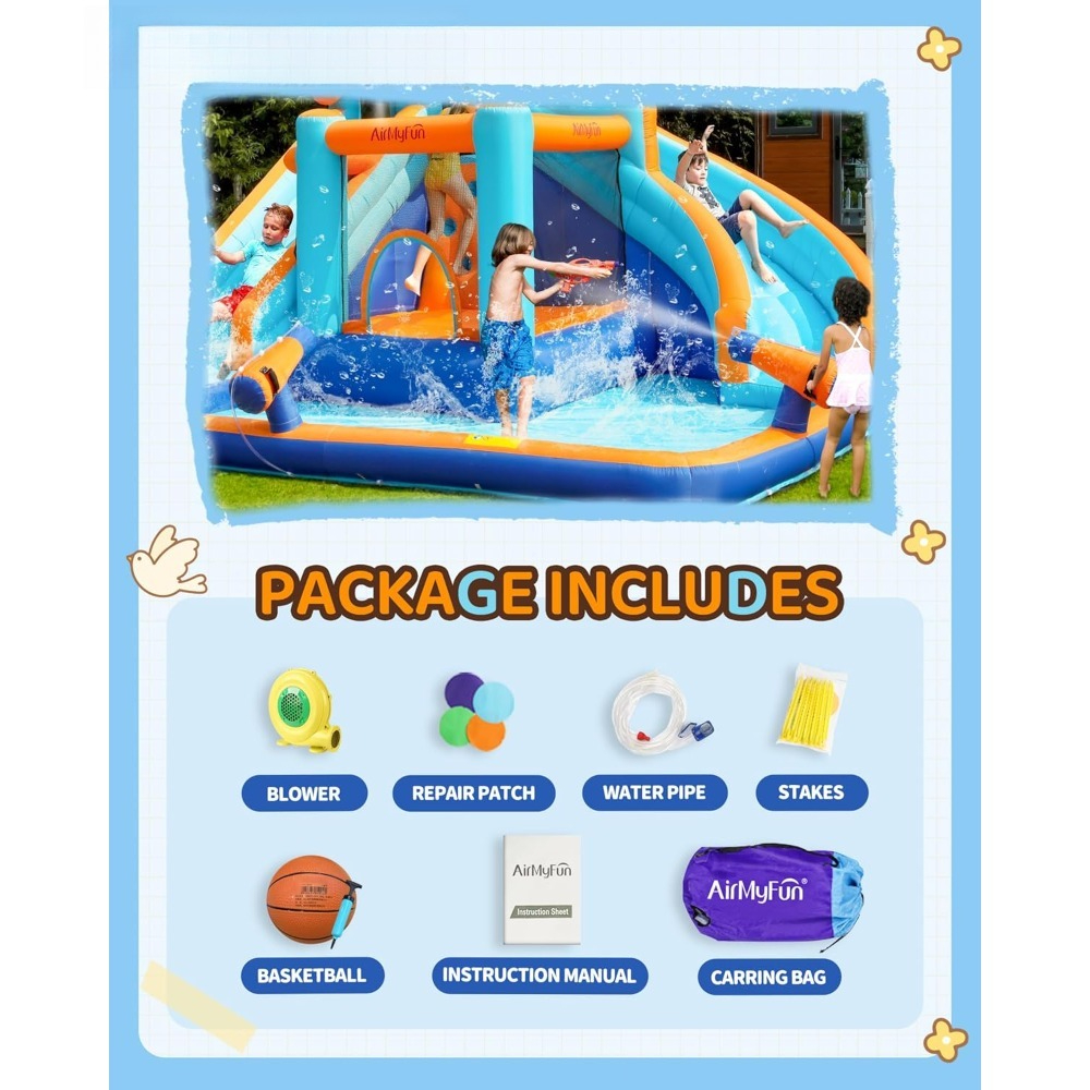 Large Water Slide Bounce House – обзор и цена Kids Outdoor Basketball