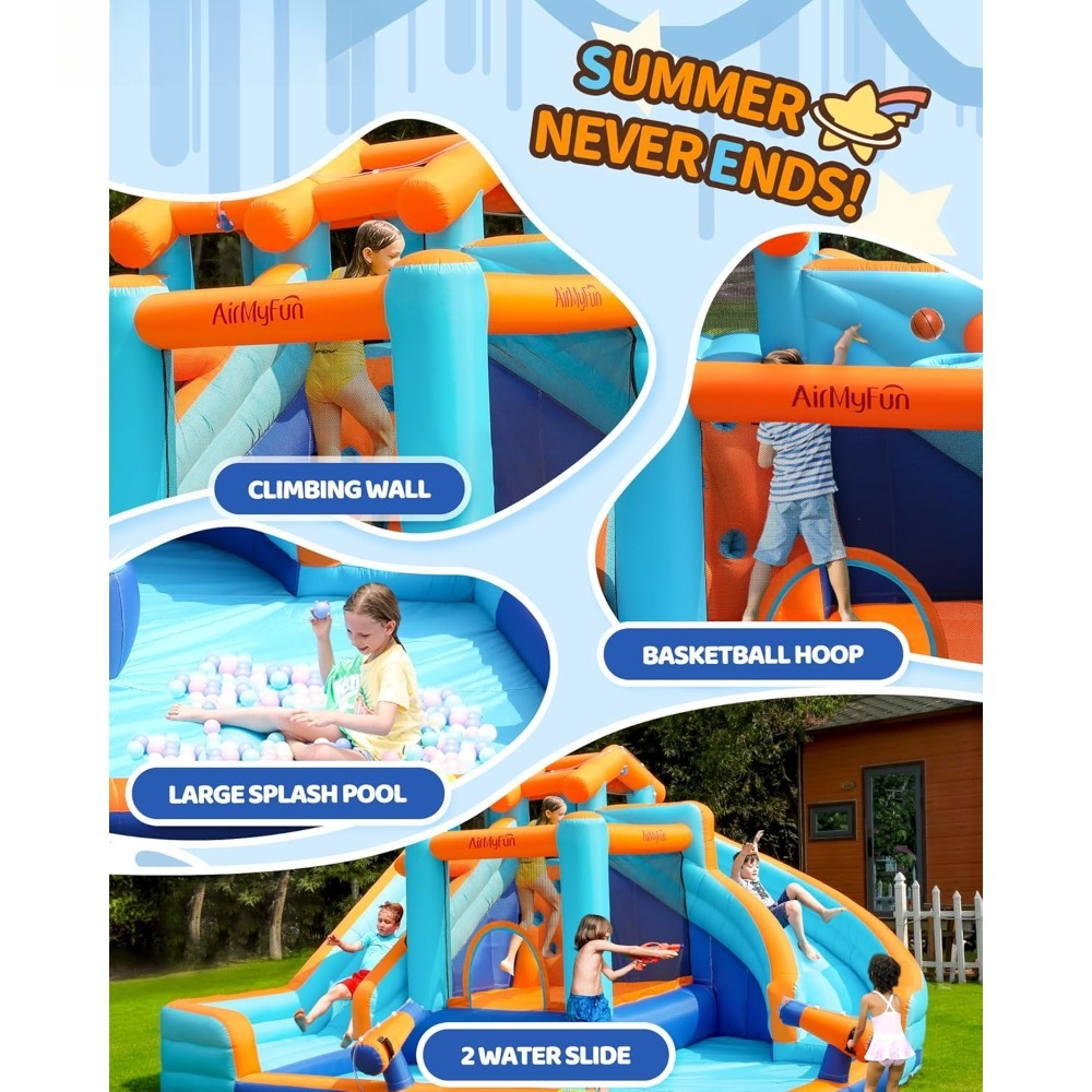 Large Water Slide Bounce House – обзор и цена Kids Outdoor Basketball