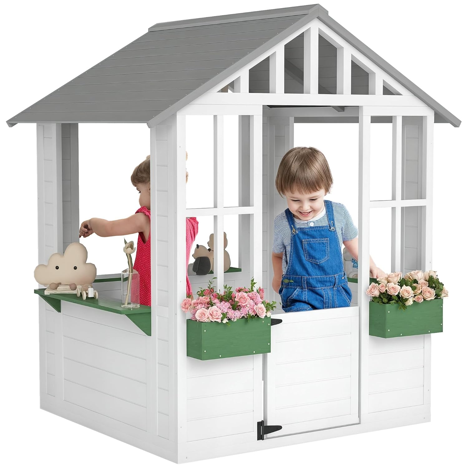 Wooden Outdoor Kids Playhouse  – обзор и цена Kids Outdoor Wooden Playhouse