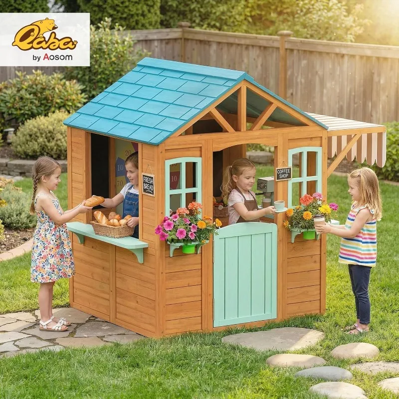 Qaba Outdoor Playhouse, Wood K – обзор и цена Kids Outdoor Chalkboard