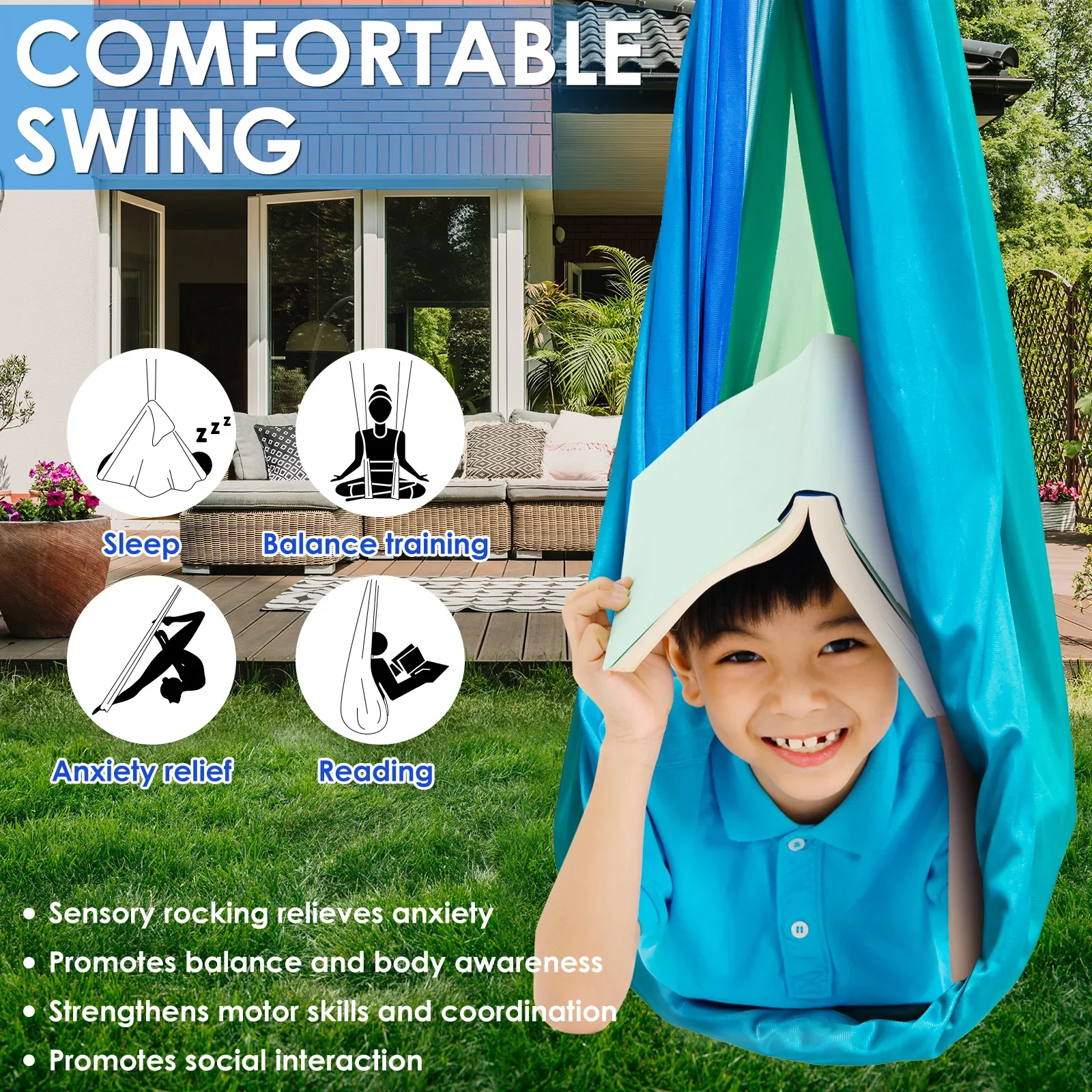 Sensory Swing Comfortable Kids – обзор и цена Kids Outdoor Swing And Slide
