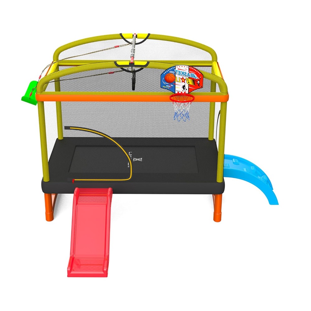 6.5Ft 7-in-1 Rectangle Trampol – обзор и цена Kids Outdoor Swing And Slide