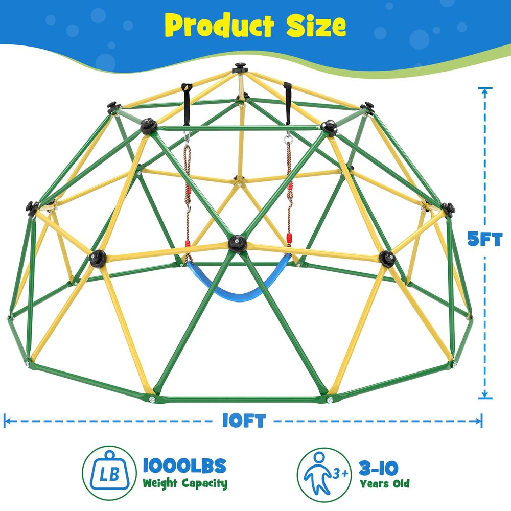 Climbing Dome, 10FT Climber wi – обзор и цена Kids Outdoor Jungle Gym Dome
